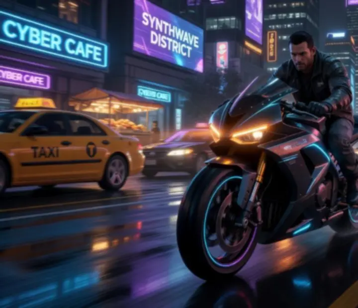 Conduite d'une moto en pleine action dans les rues de la ville dans Indian Bikes Driving 3D