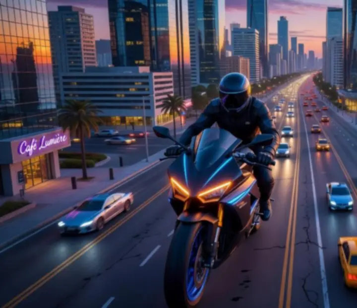 Vue urbaine de la ville ouverte dans Indian Bikes Driving 3D